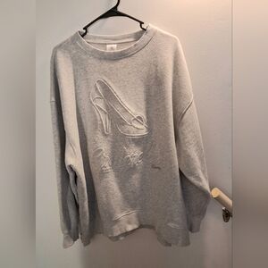 RARE Disney Parks CINDERELLA Embossed Slipper Sweatshirt Women's XL (EUC)